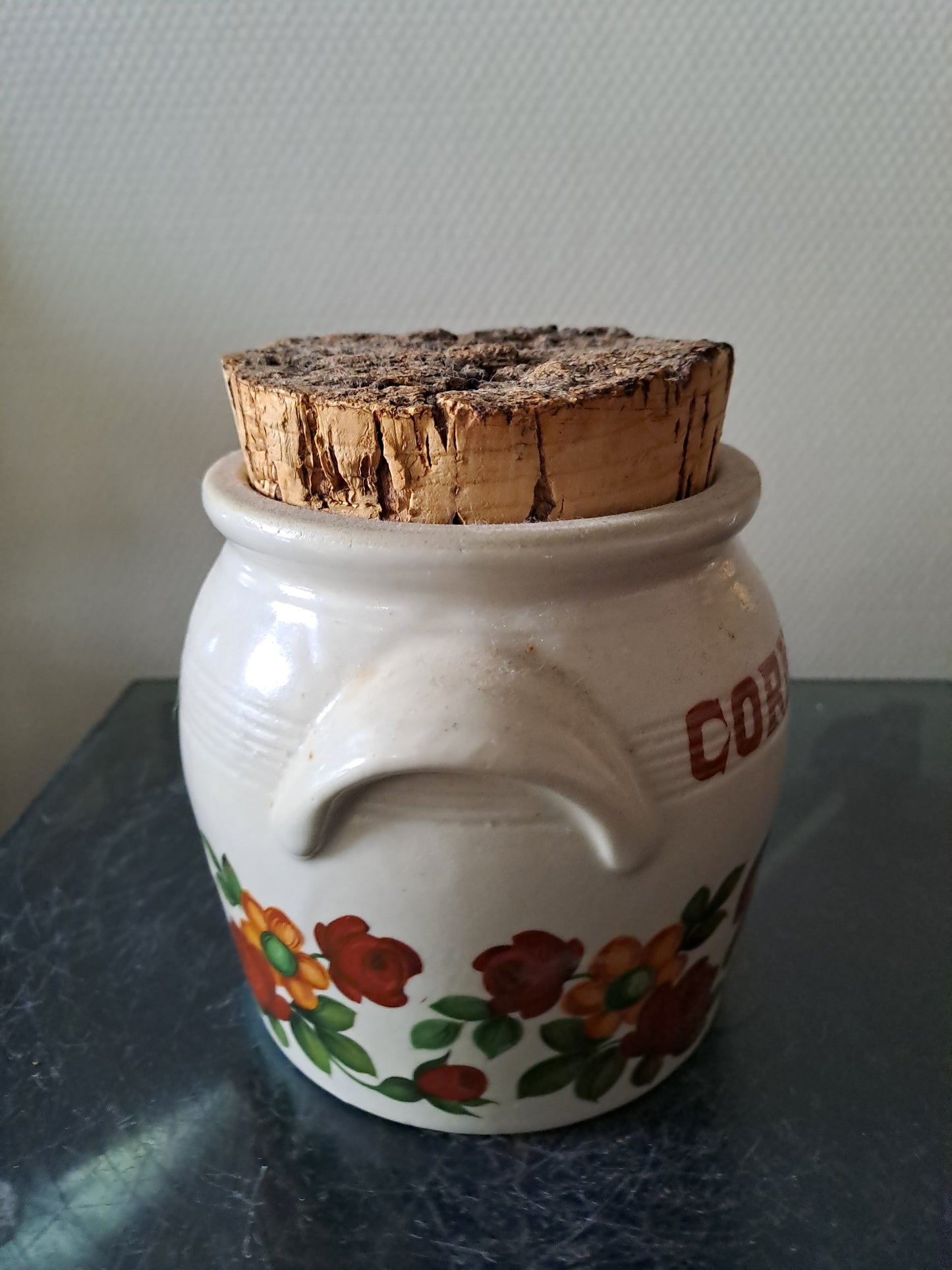 Pot À Cornichons En Grès Bouchon En Liège. Estampillé.