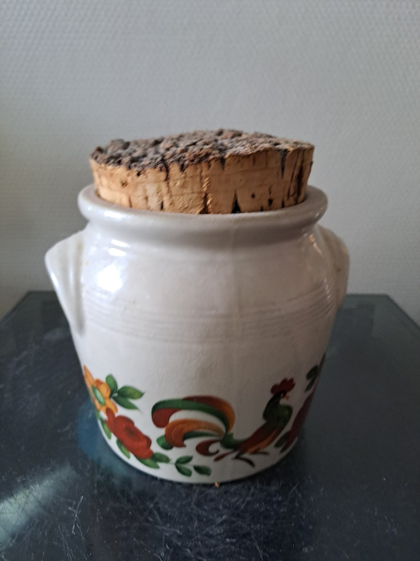 Pot À Cornichons En Grès Bouchon En Liège. Estampillé.