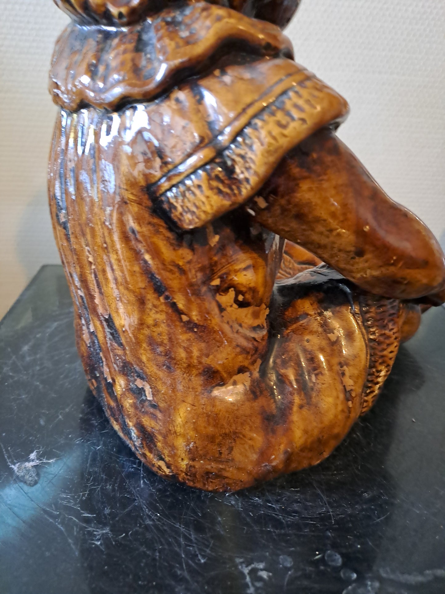 Statue Fillette. En grés.