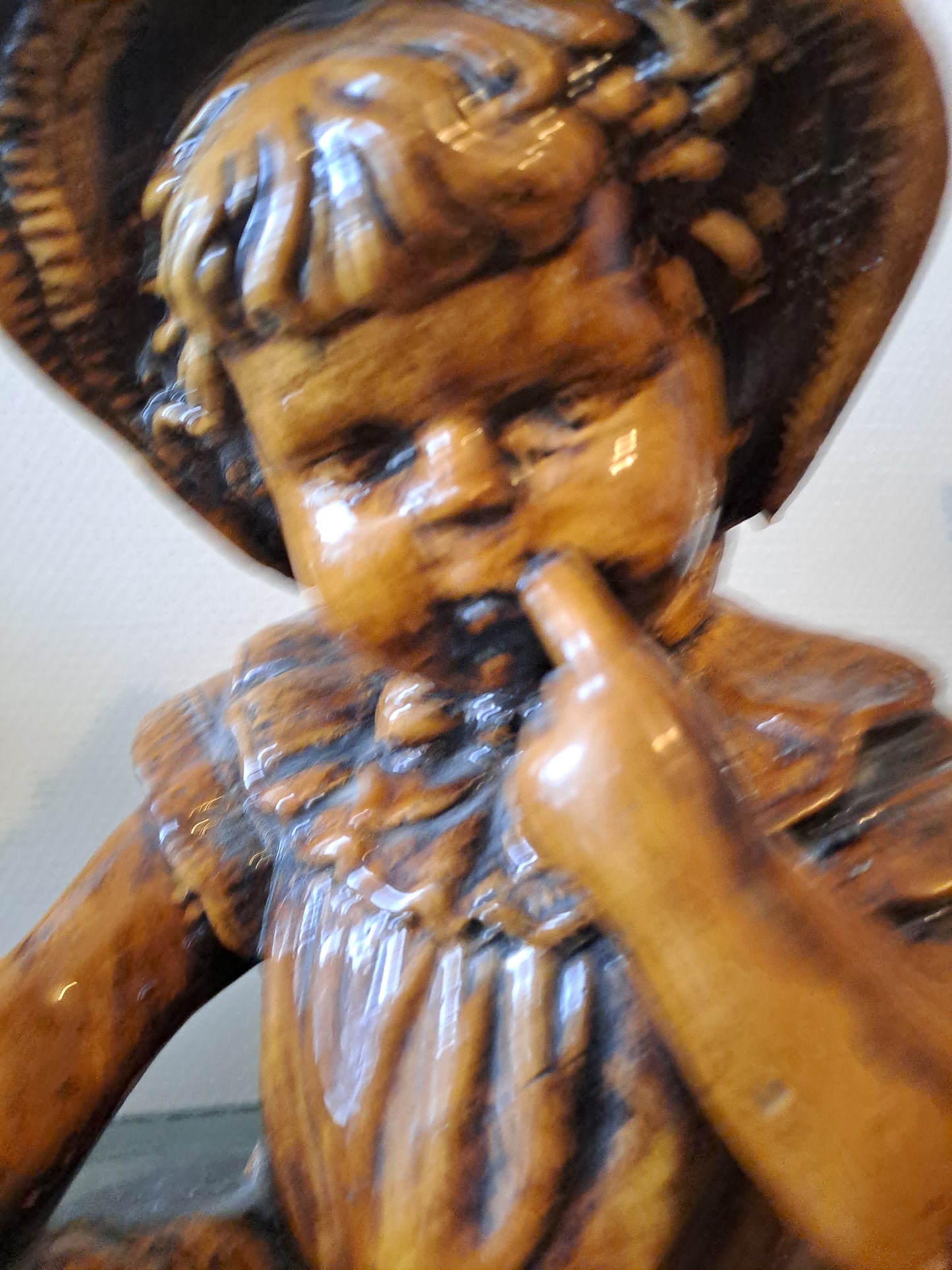 Statue Fillette. En grés.