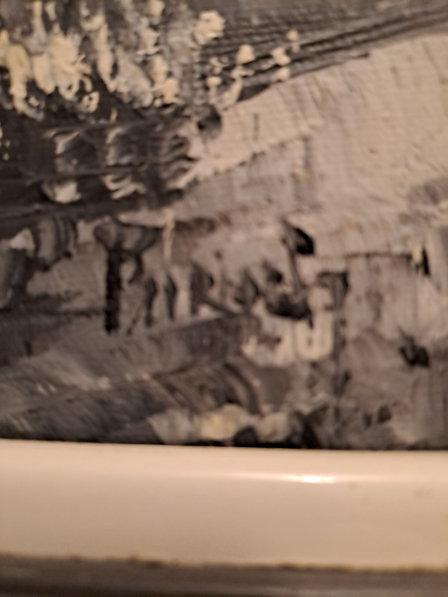 Notre Dame De Paris. Tableau Signé Burett. Peinture Au Couteau Sur Toile.