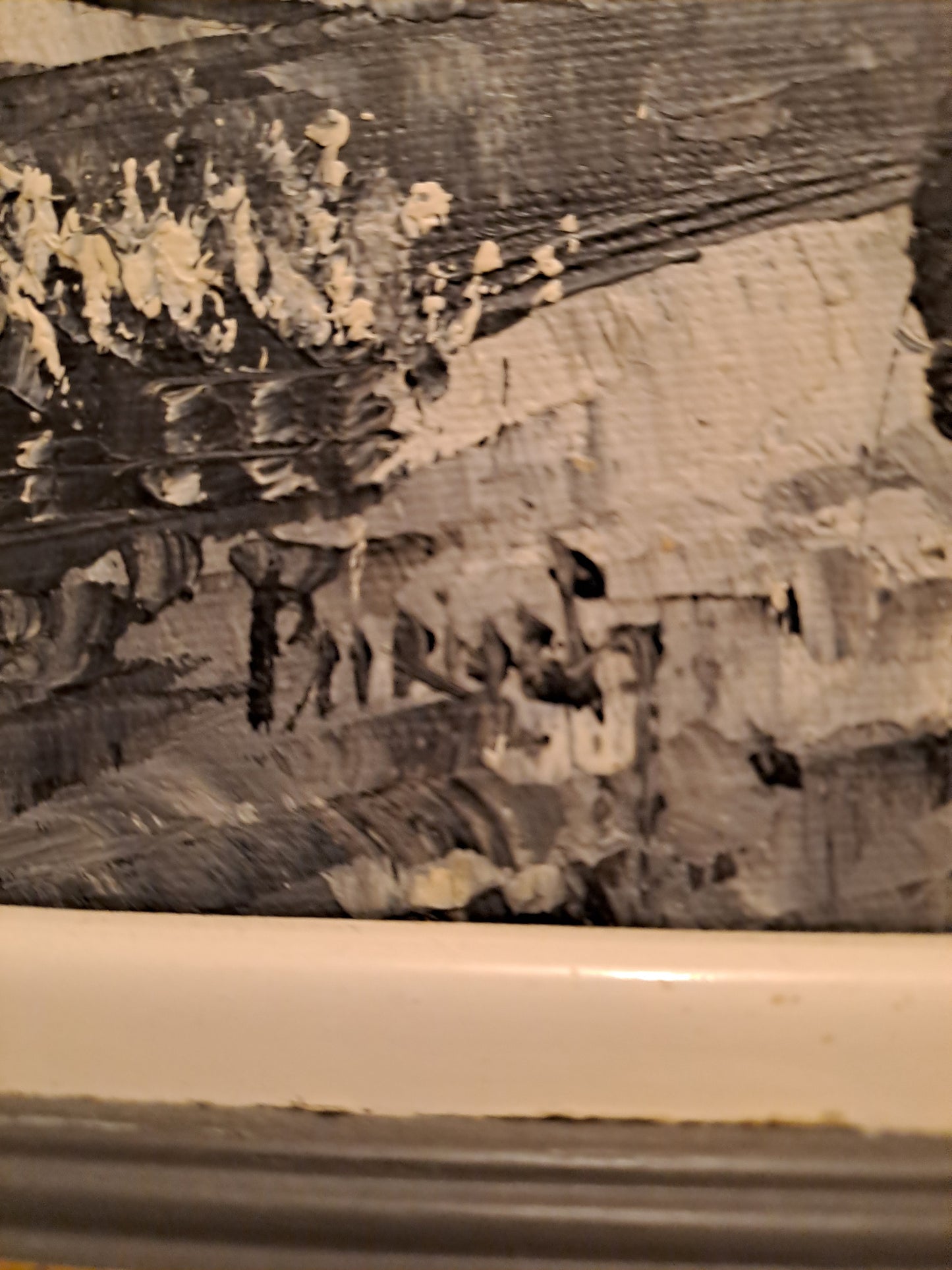 Notre Dame De Paris. Tableau Signé Burett. Peinture Au Couteau Sur Toile.