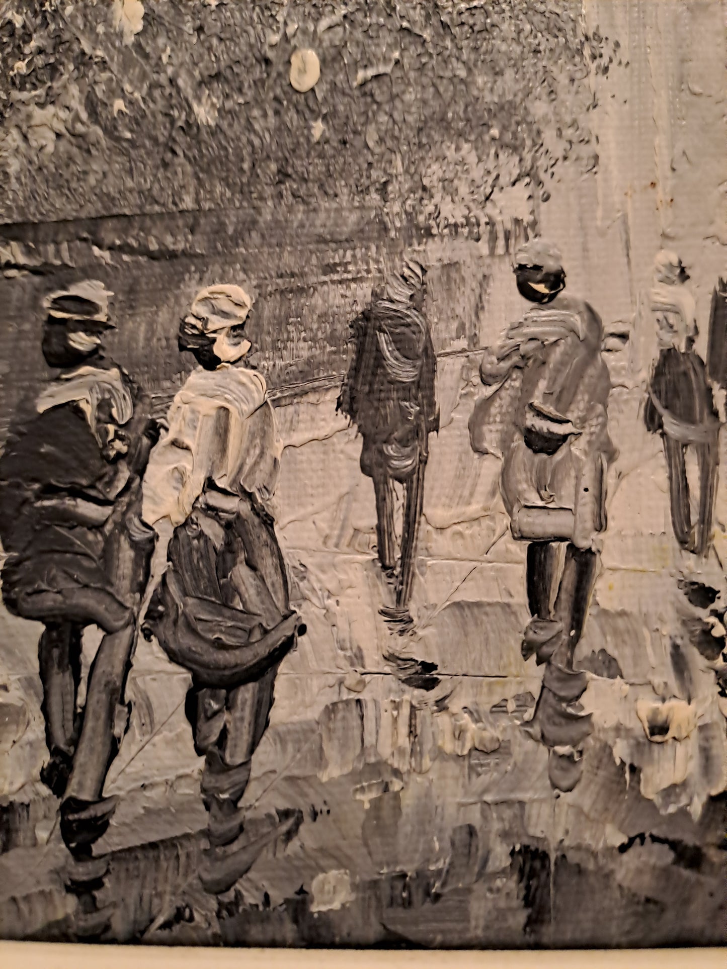 Notre Dame De Paris. Tableau Signé Burett. Peinture Au Couteau Sur Toile.