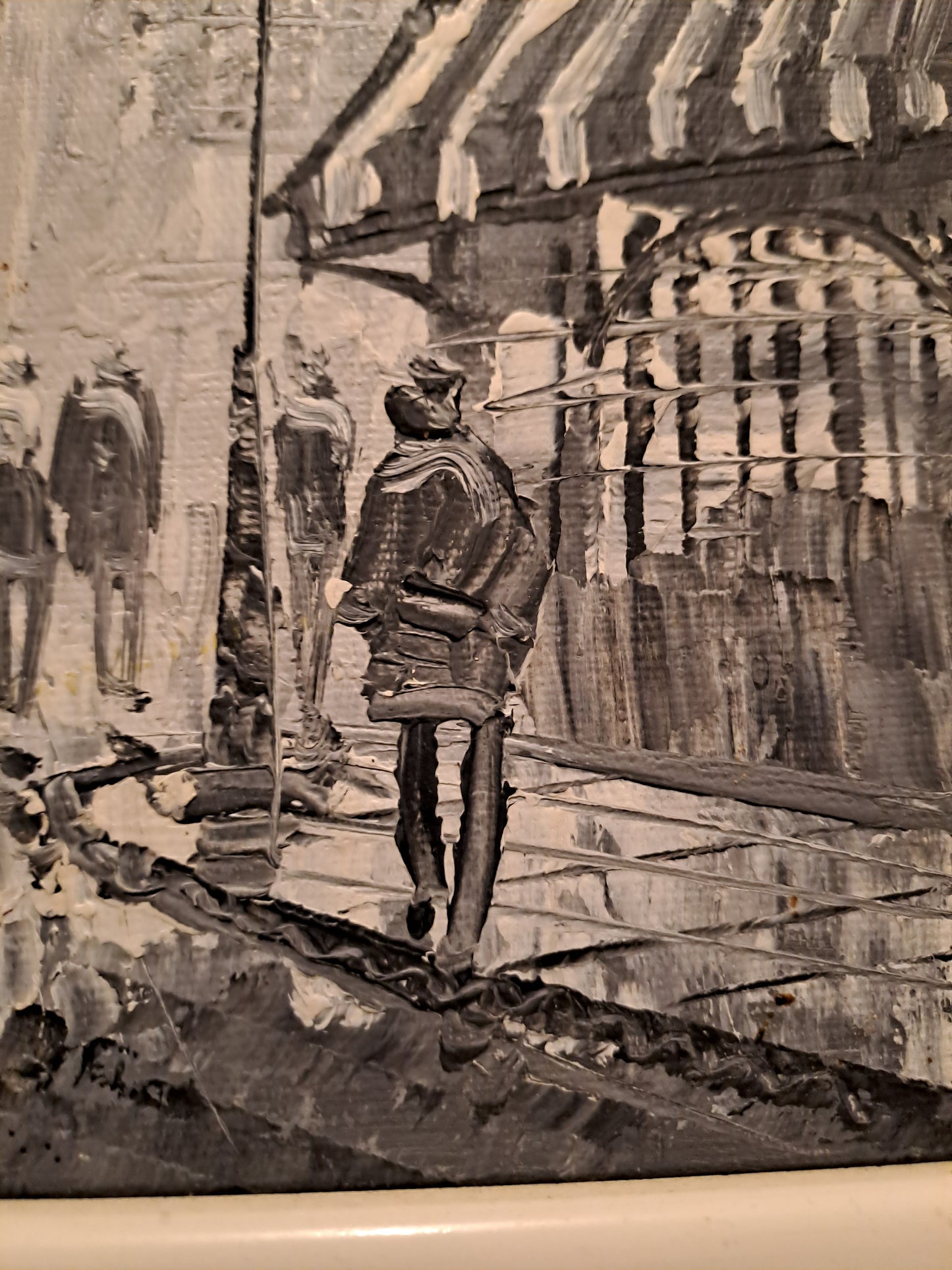 Notre Dame De Paris. Tableau Signé Burett. Peinture Au Couteau Sur Toile.