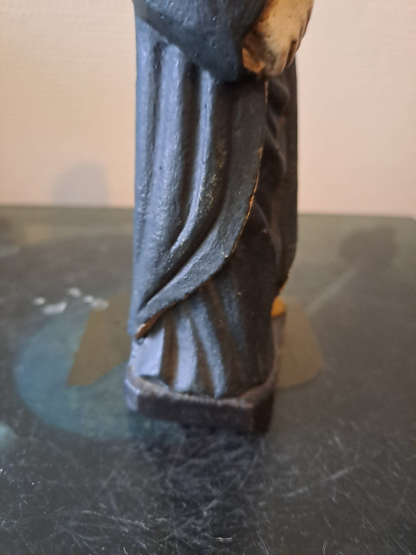 Statue Sainte Catherine D'Alexandrie Signé J. L Delaroche. Pierre Reconstituée. Acien decoration vintage catholique.