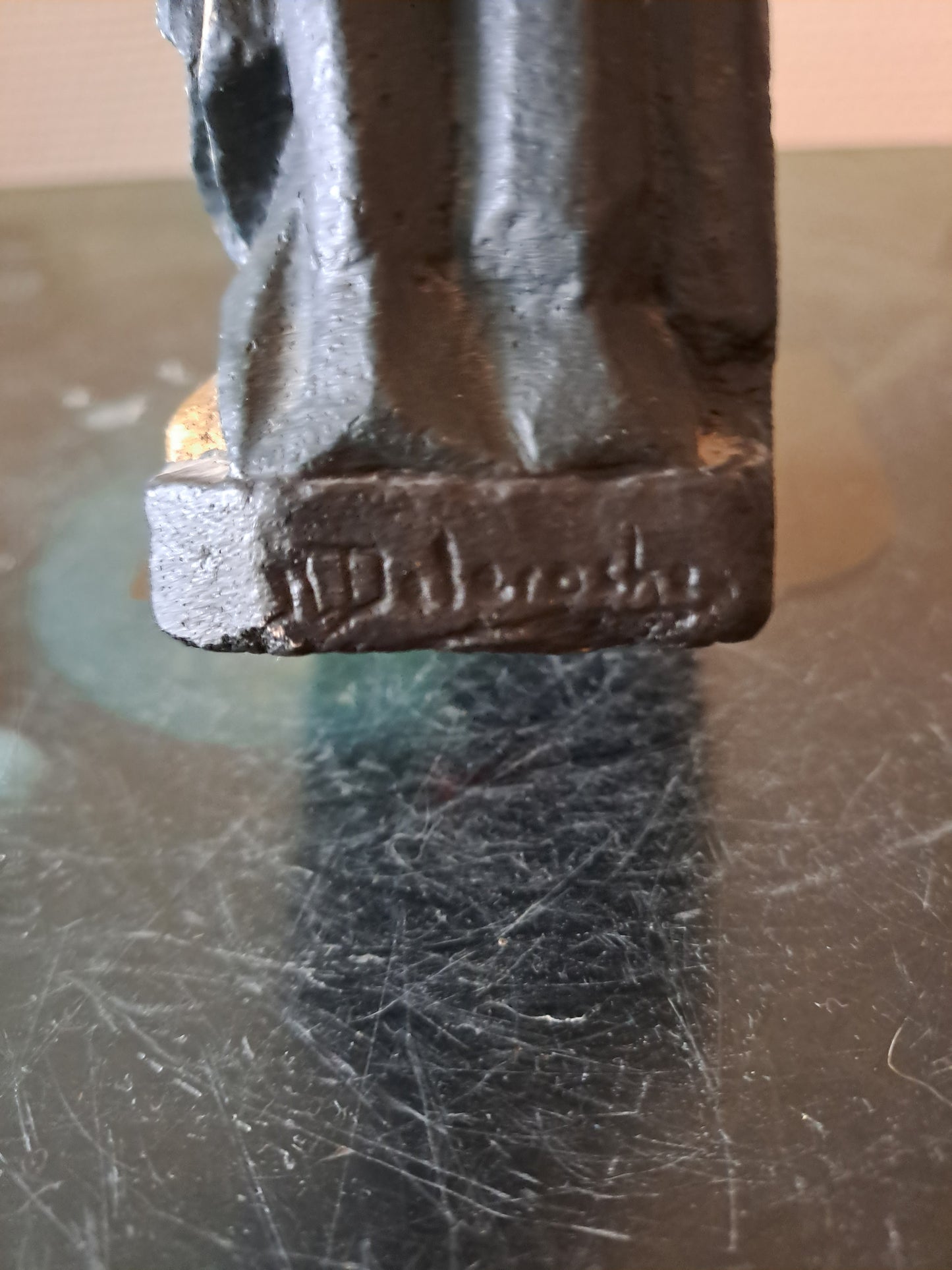 Statue Sainte Catherine D'Alexandrie Signé J. L Delaroche. Pierre Reconstituée. Acien decoration vintage catholique.