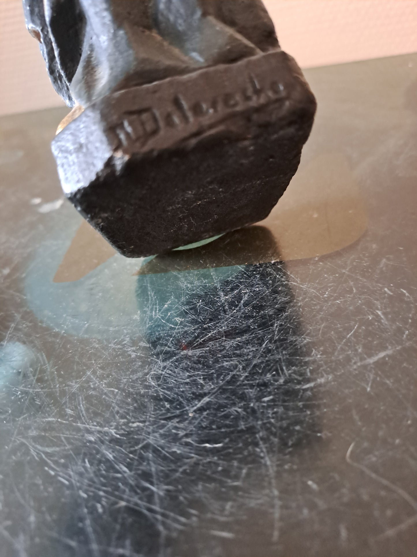 Statue Sainte Catherine D'Alexandrie Signé J. L Delaroche. Pierre Reconstituée. Acien decoration vintage catholique.