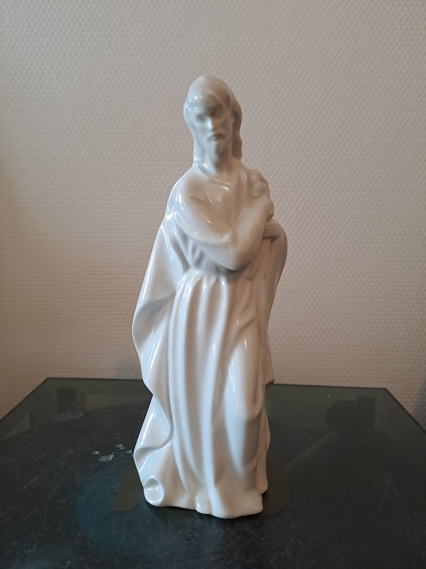 Statue Saint Joseph En Porcelaine. Ancien décoration vintage catholique Sacré-Cœur