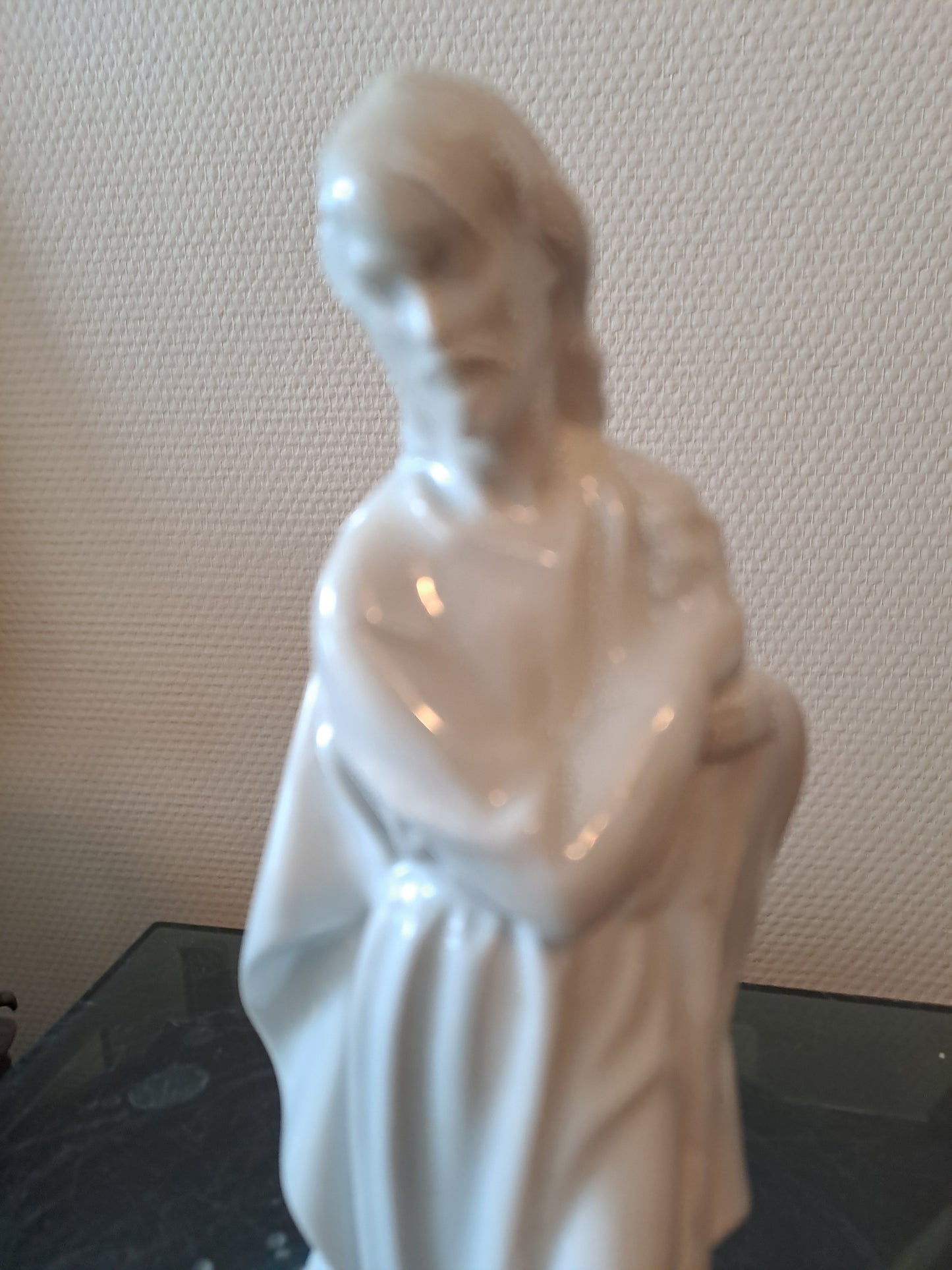 Statue Saint Joseph En Porcelaine. Ancien décoration vintage catholique Sacré-Cœur