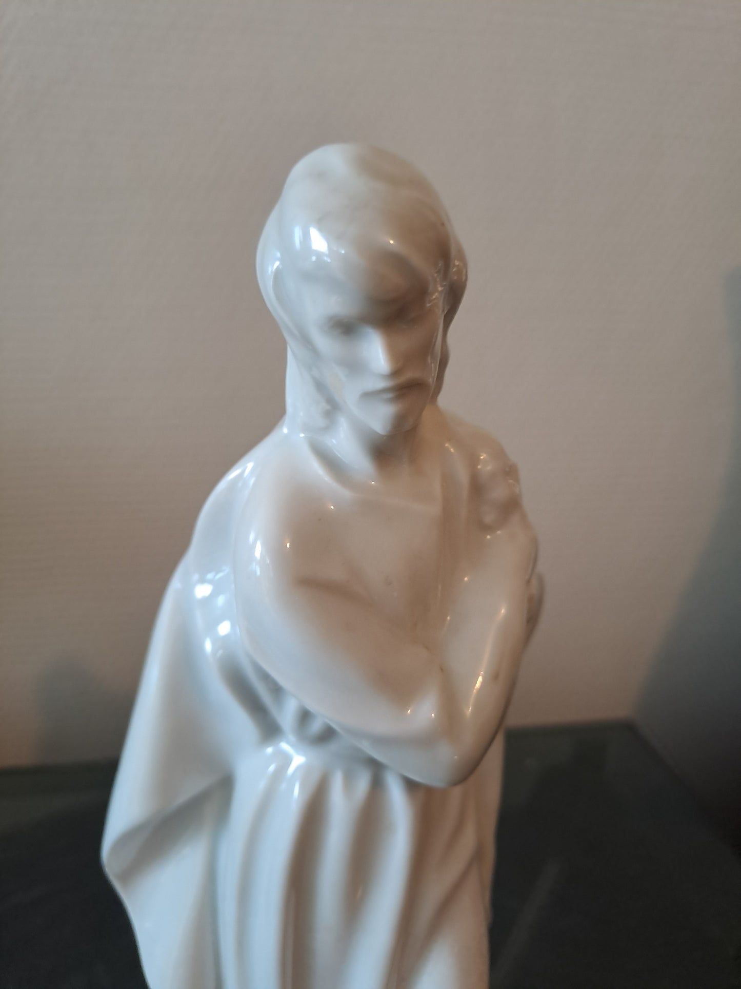 Statue Saint Joseph En Porcelaine. Ancien décoration vintage catholique Sacré-Cœur