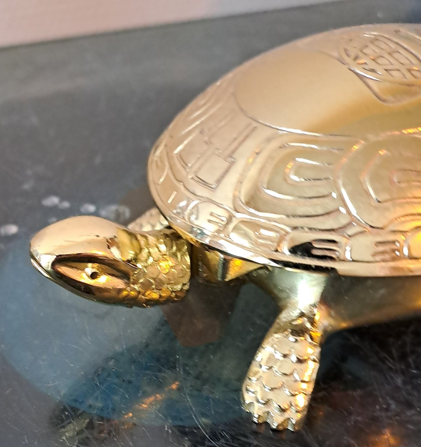 Cloche De Table Figurant Une Tortue. Gravée Desul