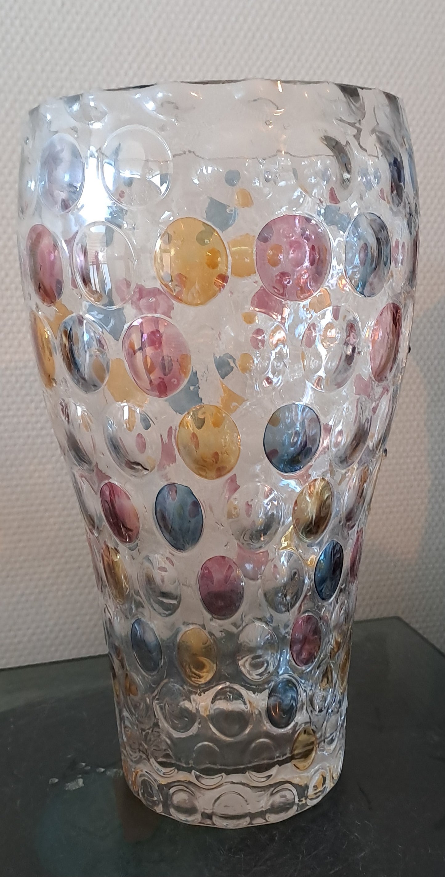Vase Optique/ Bonbonniere vintage. Boske sklo. Czech glass. Verre tchèque. Ancien vintage decoration.