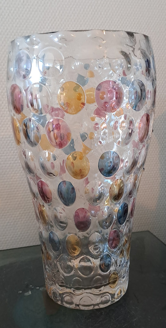 Vase Optique/ Bonbonniere vintage. Boske sklo. Czech glass. Verre tchèque. Ancien vintage decoration.