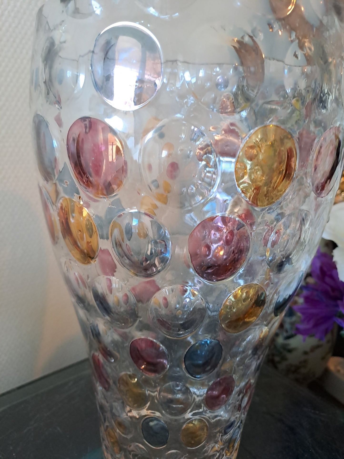 Vase Optique/ Bonbonniere vintage. Boske sklo. Czech glass. Verre tchèque. Ancien vintage decoration.