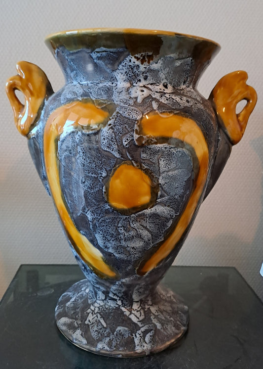 Vallauris. Grand Vase. Marqué.  30 Cm X 27 Cm X  17 Cm.