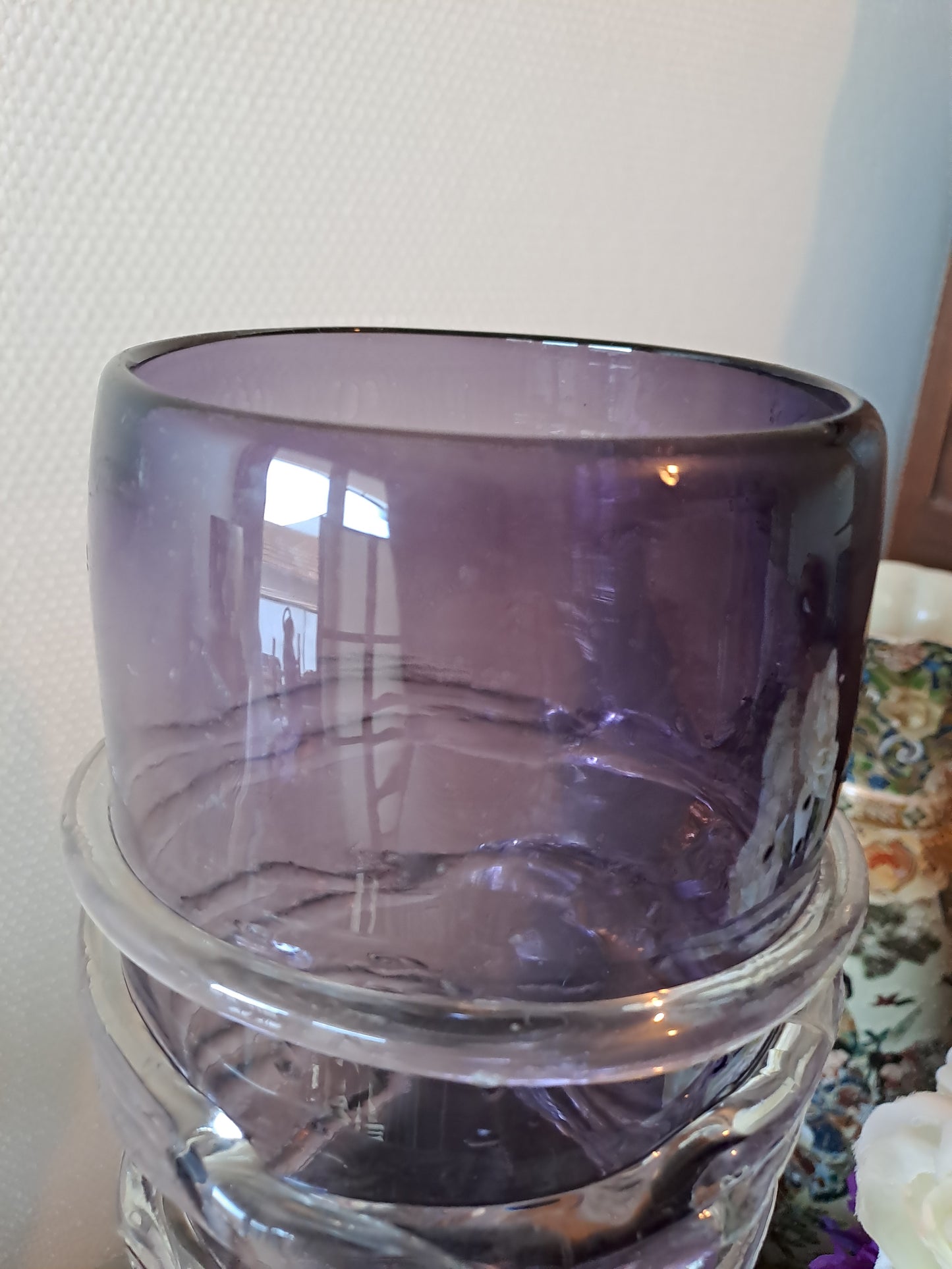 Vase En Pâte De Verre. Serpentin.