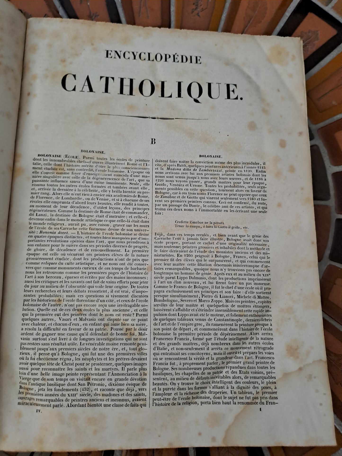 Encyclopedie Catholique. Abbé Glaire. T 4. 1842.