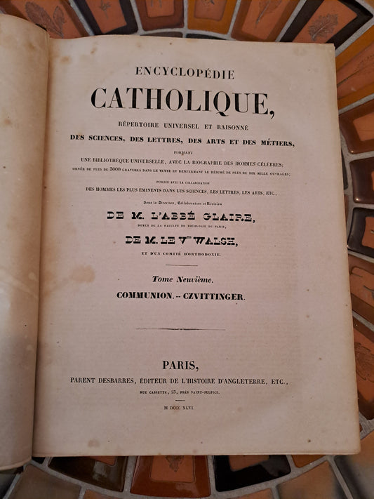 Encyclopedie Catholique. Abbé Glaire. T 9. 1846.
