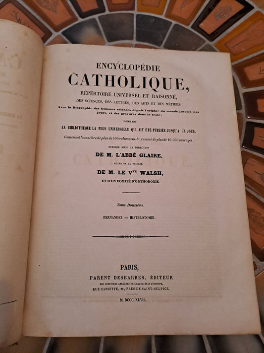 Encyclopedie Catholique. Abbé Glaire. T12. 1847.