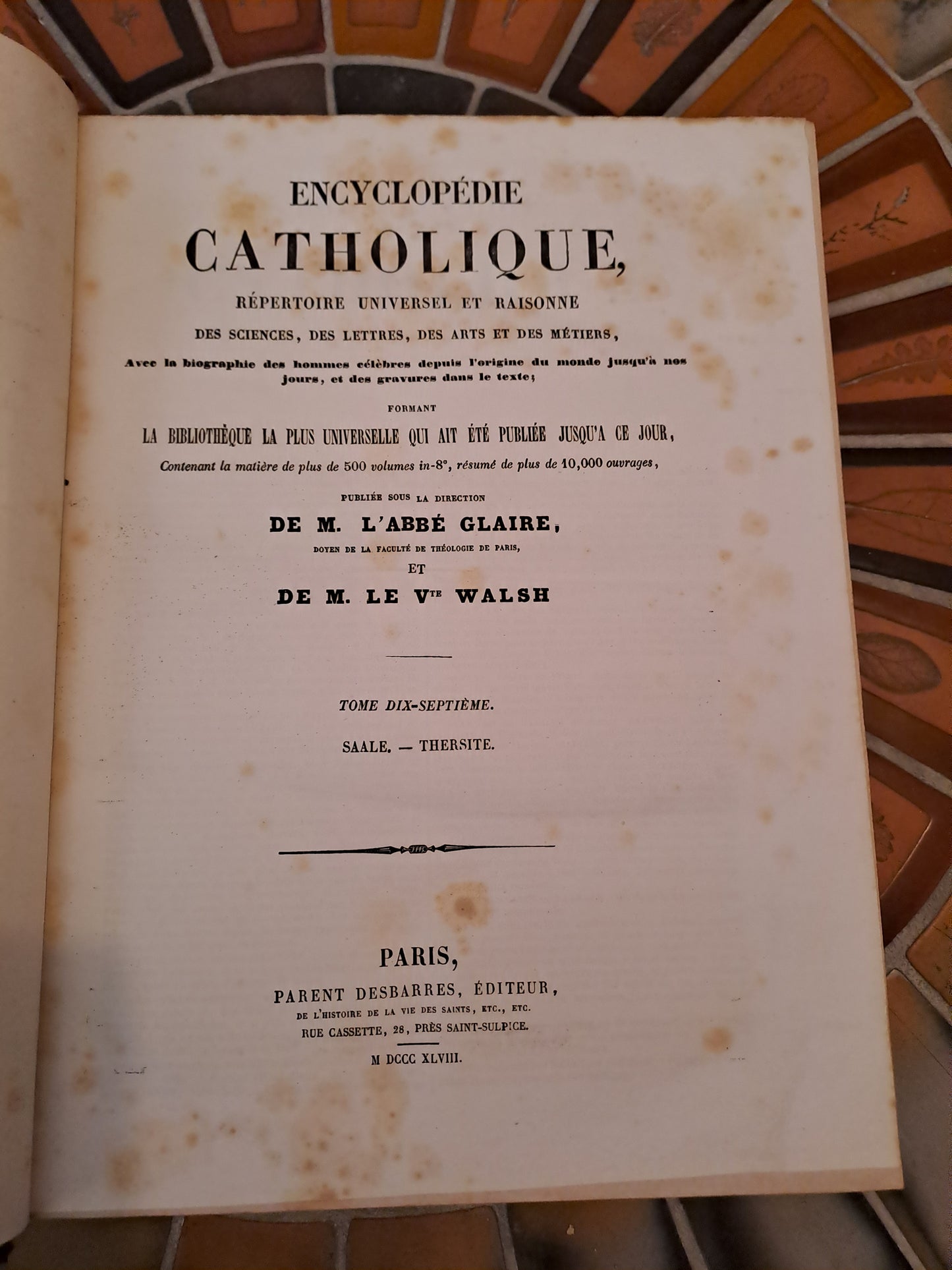 Encyclopedie Catholique. Abbé Glaire. T17. 1848.