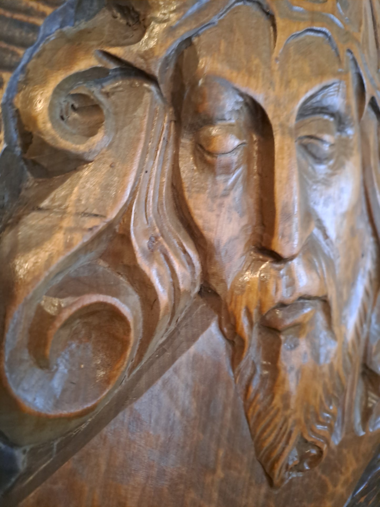 Christ À La Couronne D'épines. Imposant Cadre Bas-relief. Ancien decoration vintage catholique.