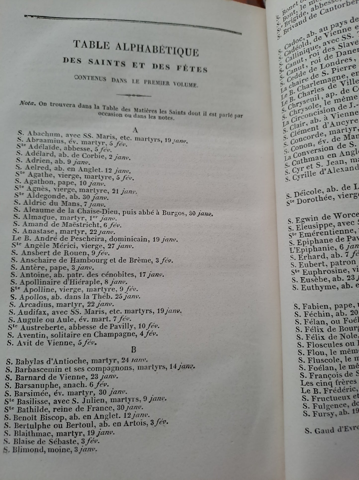 Vies Des Pères, Martyrs Et Autres... Abbé Godescard. T1. 1853.