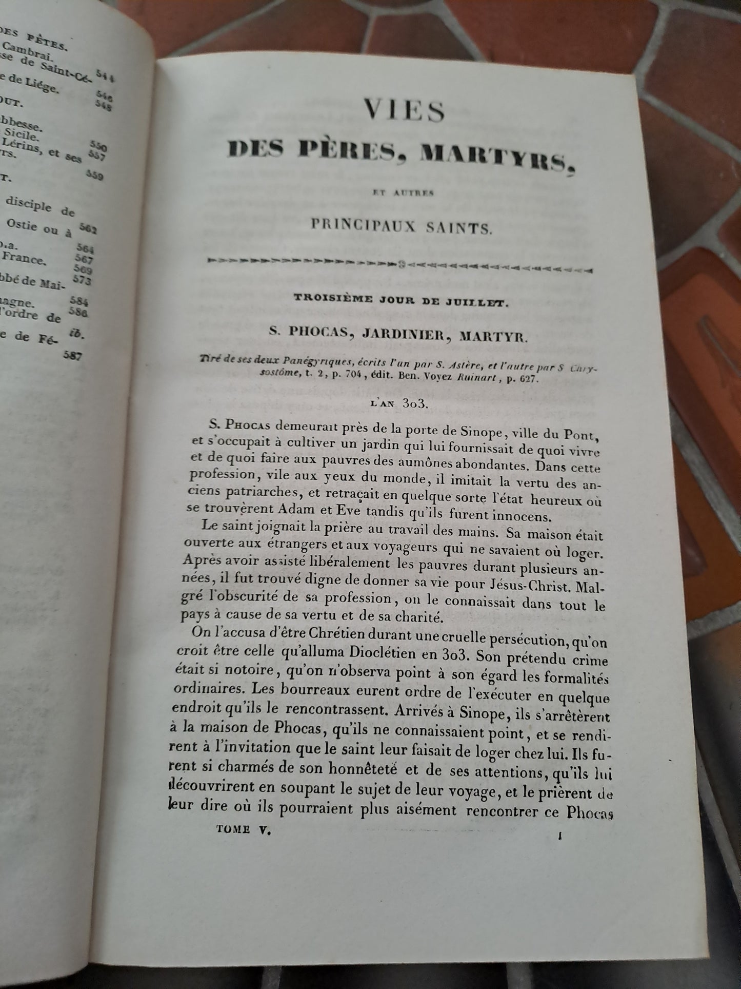 Vies Des Pères, Martyrs Et Autres... Abbé Godescard. T5. 1853.