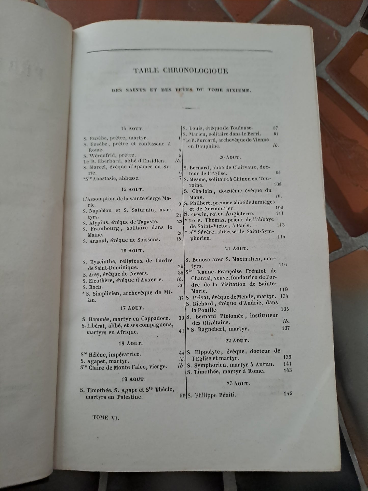Vies Des Pères, Martyrs Et Autres... Abbé Godescard. T6. 1853.