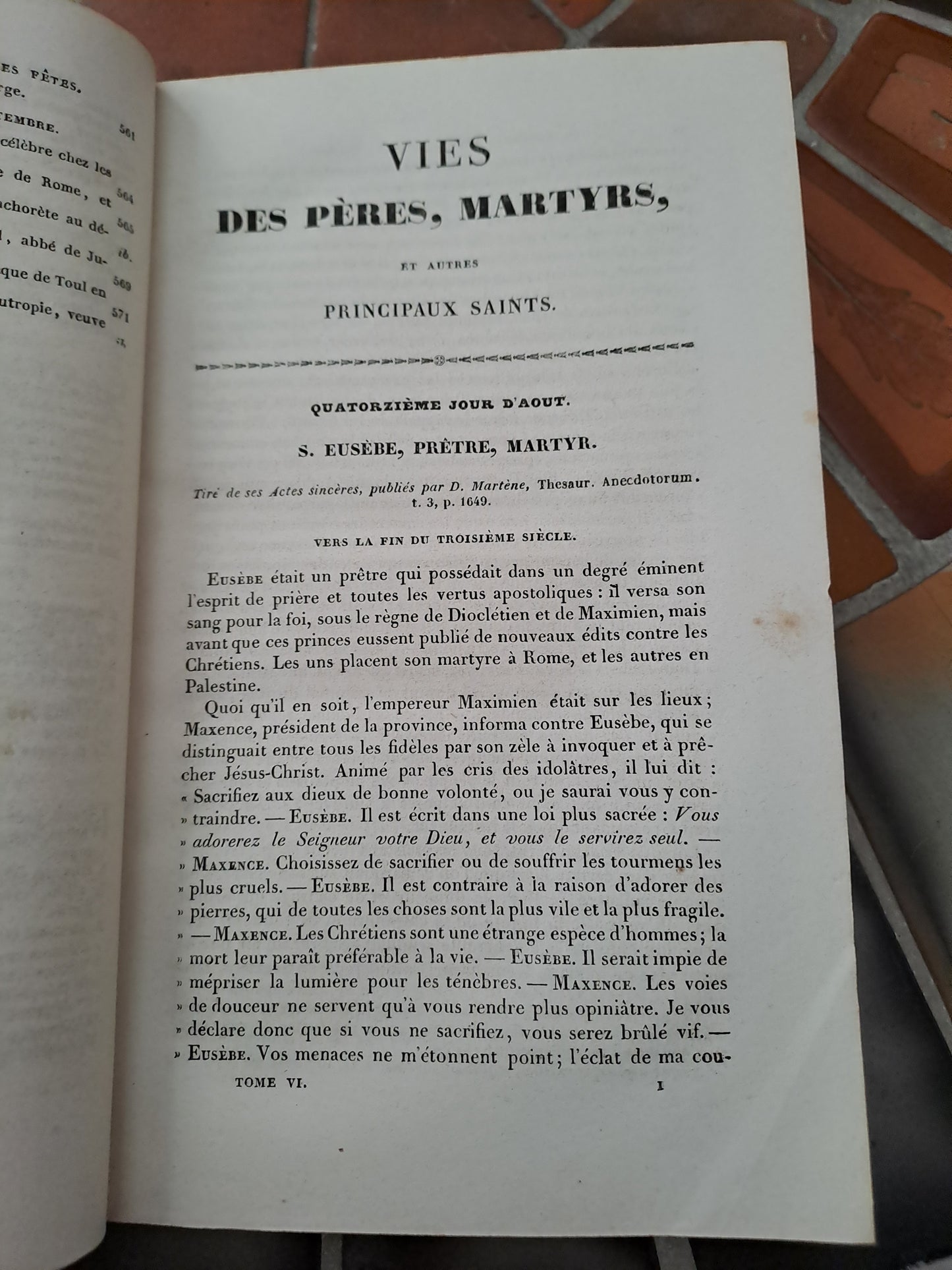 Vies Des Pères, Martyrs Et Autres... Abbé Godescard. T6. 1853.