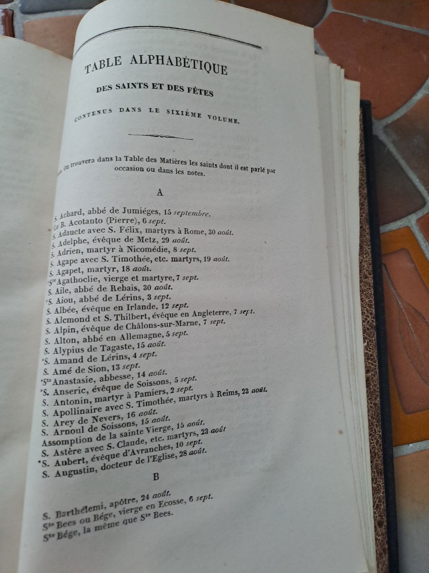 Vies Des Pères, Martyrs Et Autres... Abbé Godescard. T6. 1853.