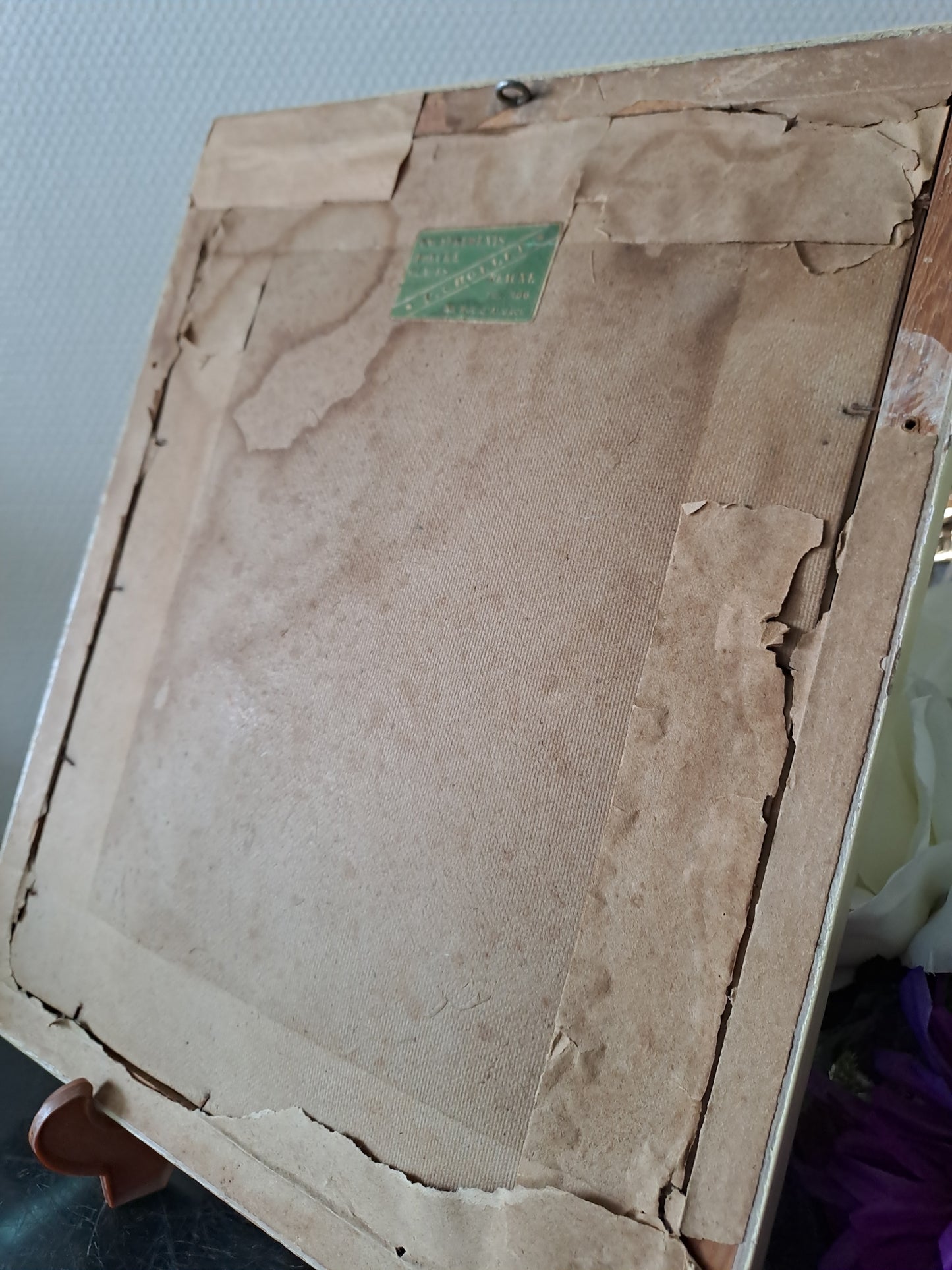 Cadre Représentant La Sainte Vierge Marie. Mater Dolorosa. Ancien decoration vintage catholique.