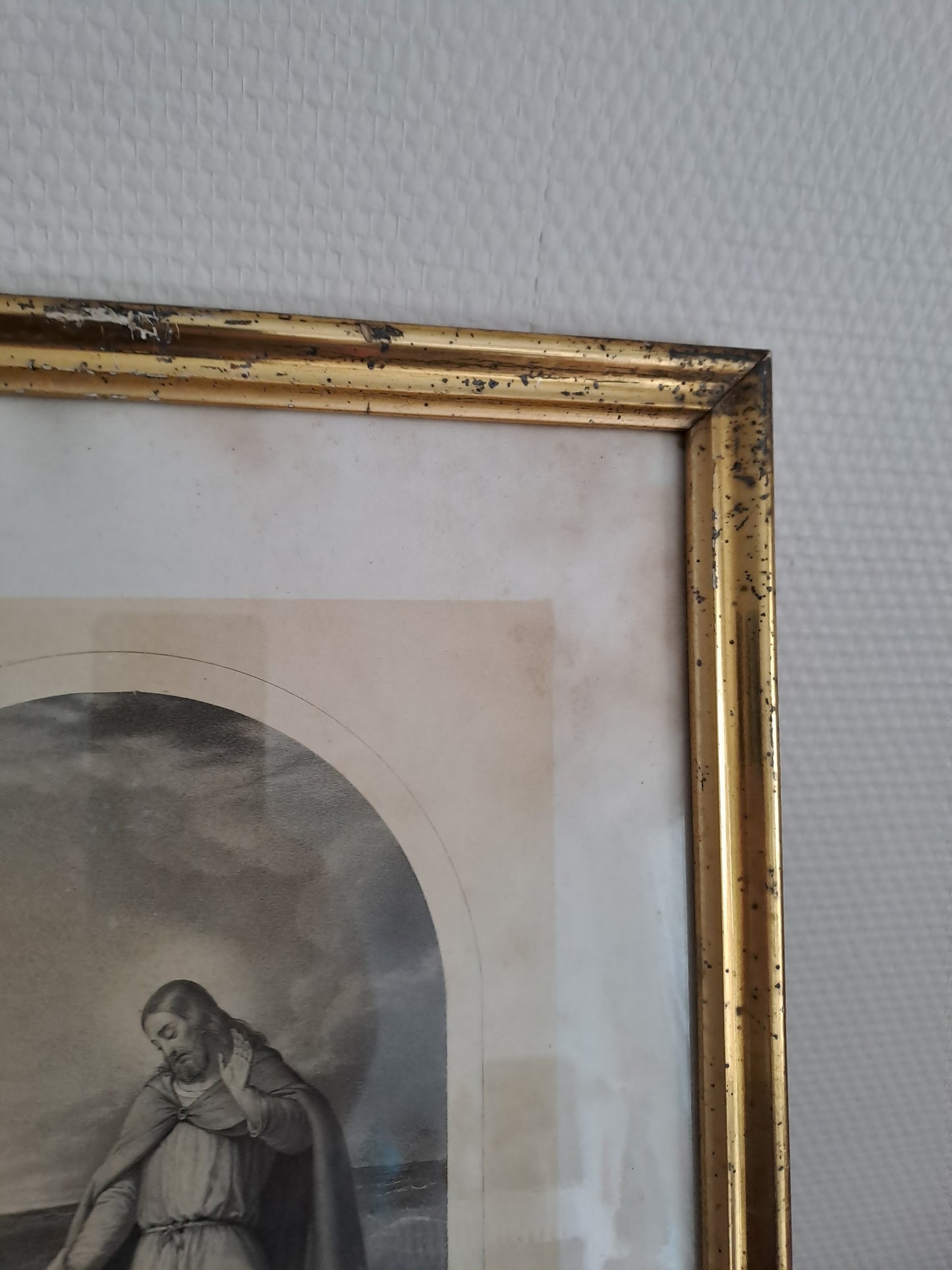 Gravure représentant Jésus marchant sur les eaux.