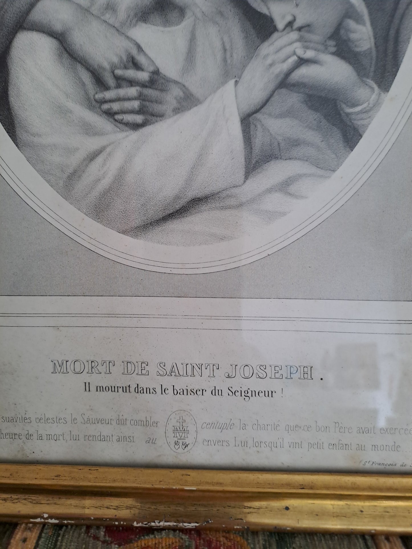 Gravure représentant la mort de Saint-Joseph.