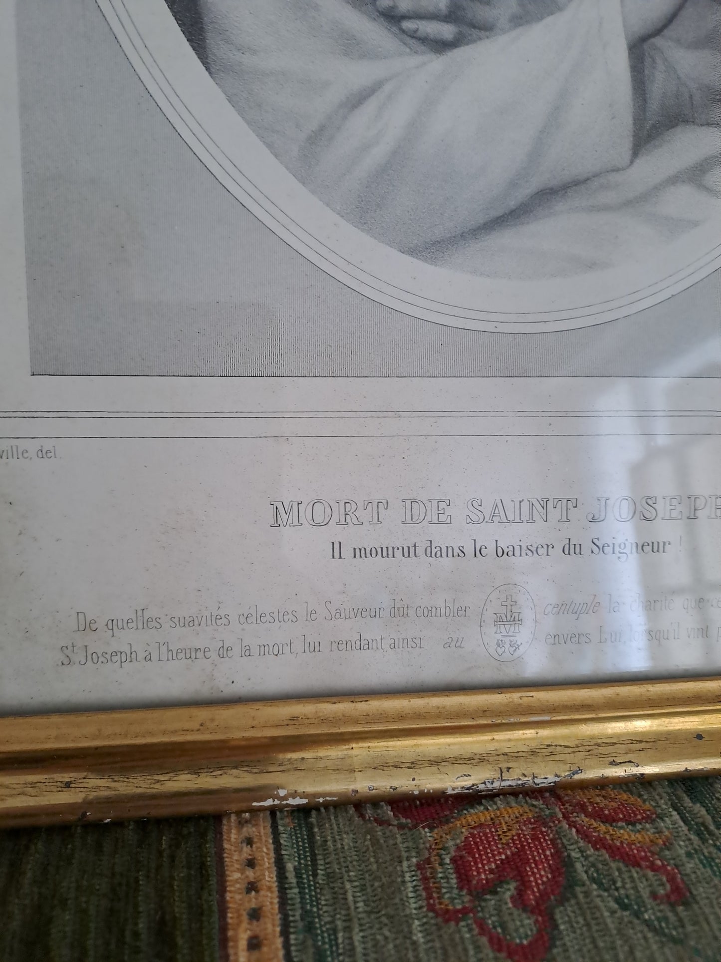 Gravure représentant la mort de Saint-Joseph.