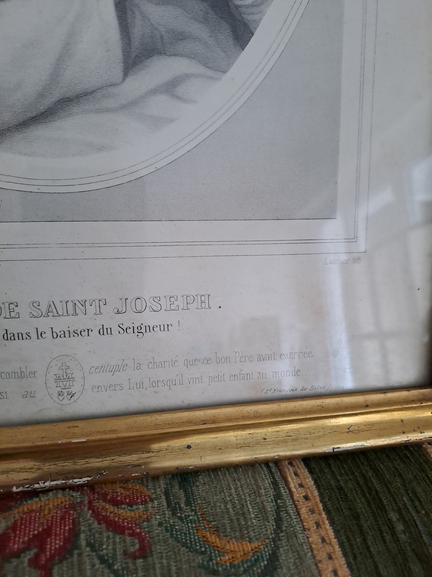 Gravure représentant la mort de Saint-Joseph.