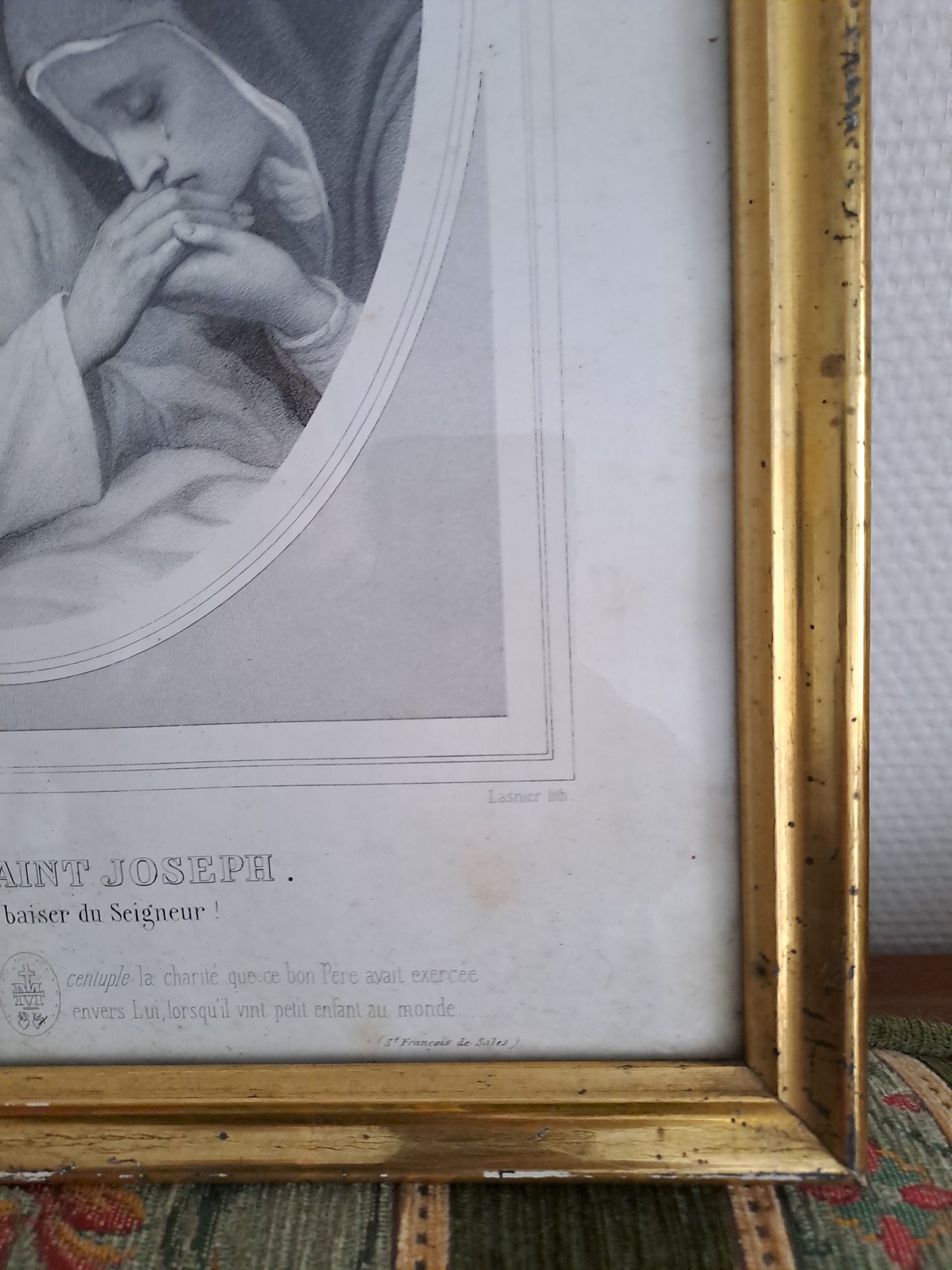 Gravure représentant la mort de Saint-Joseph.