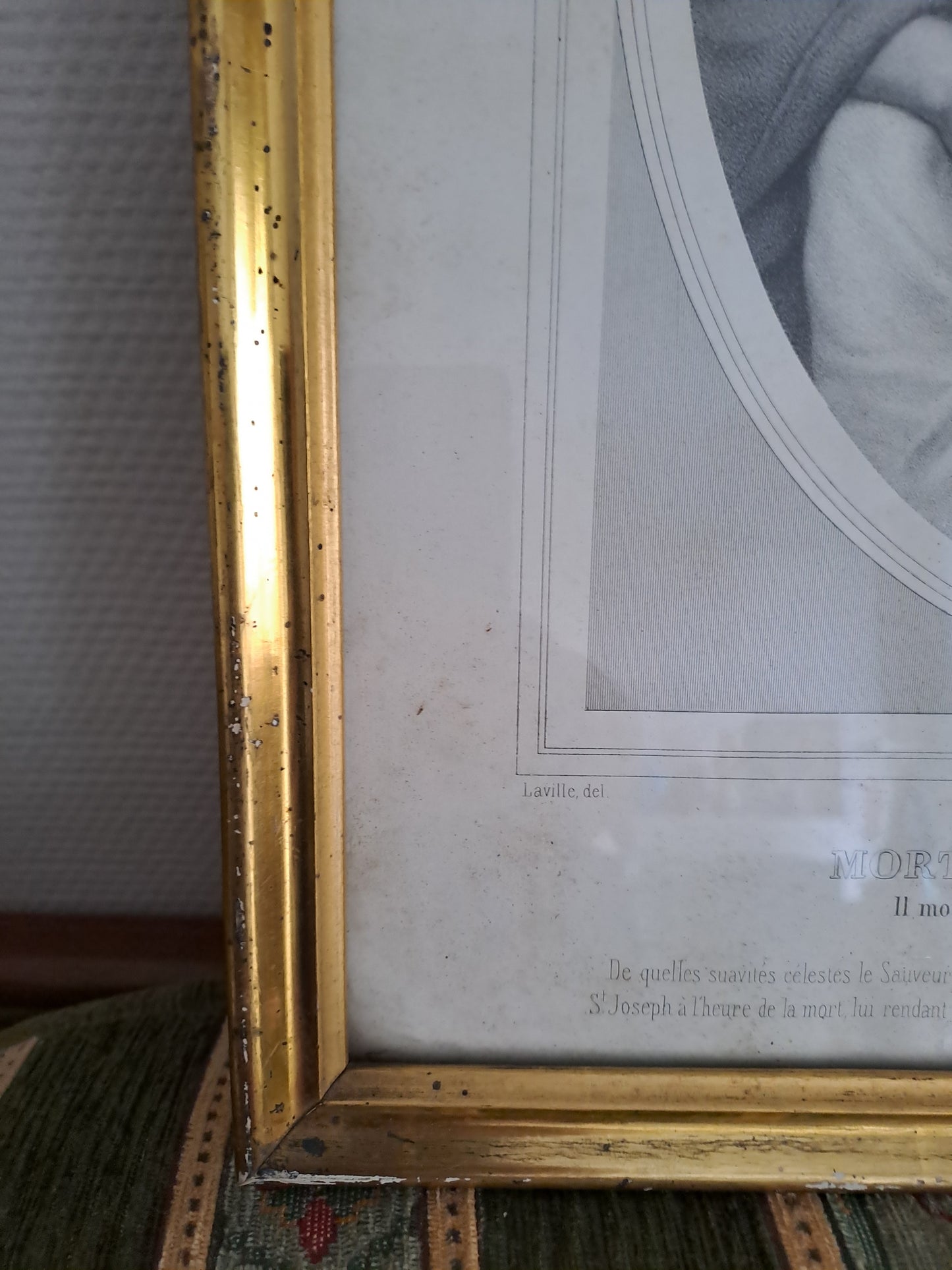 Gravure représentant la mort de Saint-Joseph.