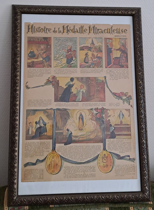 Tableau "histoire de la médaille miraculeuse".