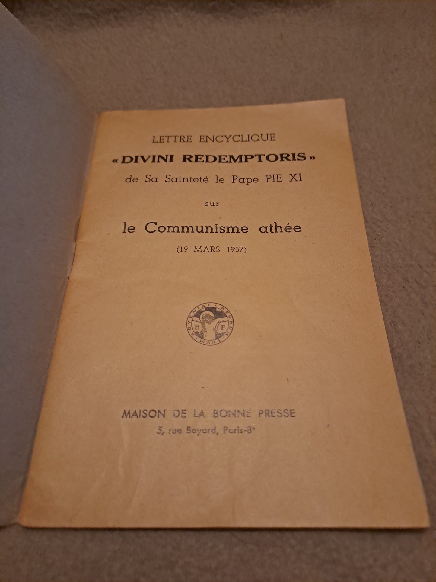 Encyclique. Divini redemptoris. Pie XI.