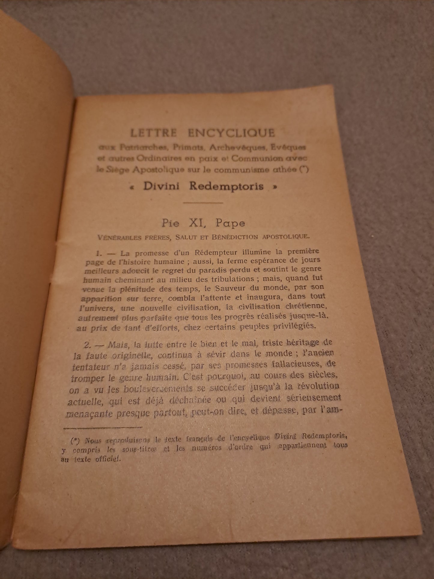 Encyclique. Divini redemptoris. Pie XI.