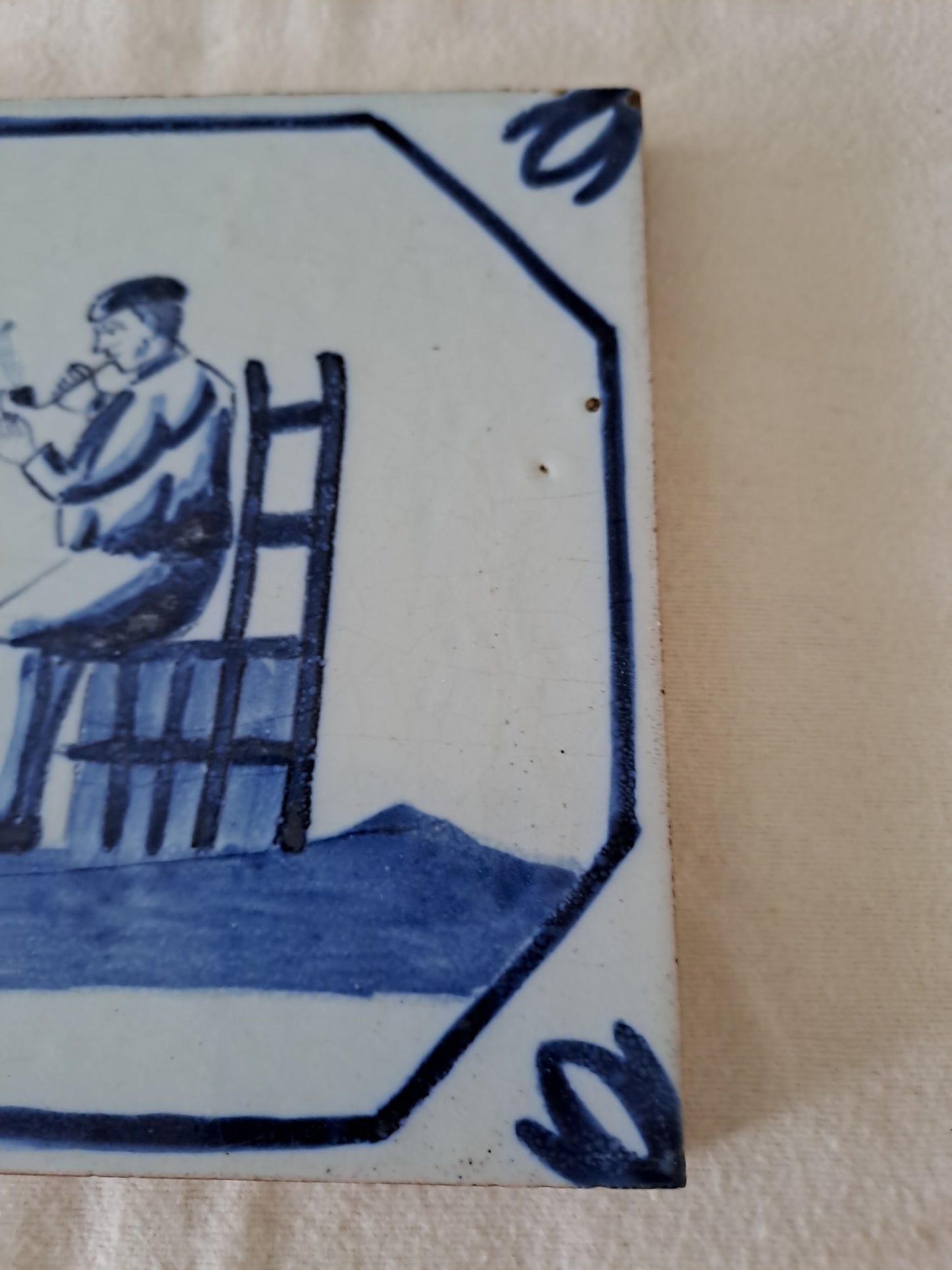 Carreau Delft Antique. Holland. 13 Cm X 13 Cm. 6.