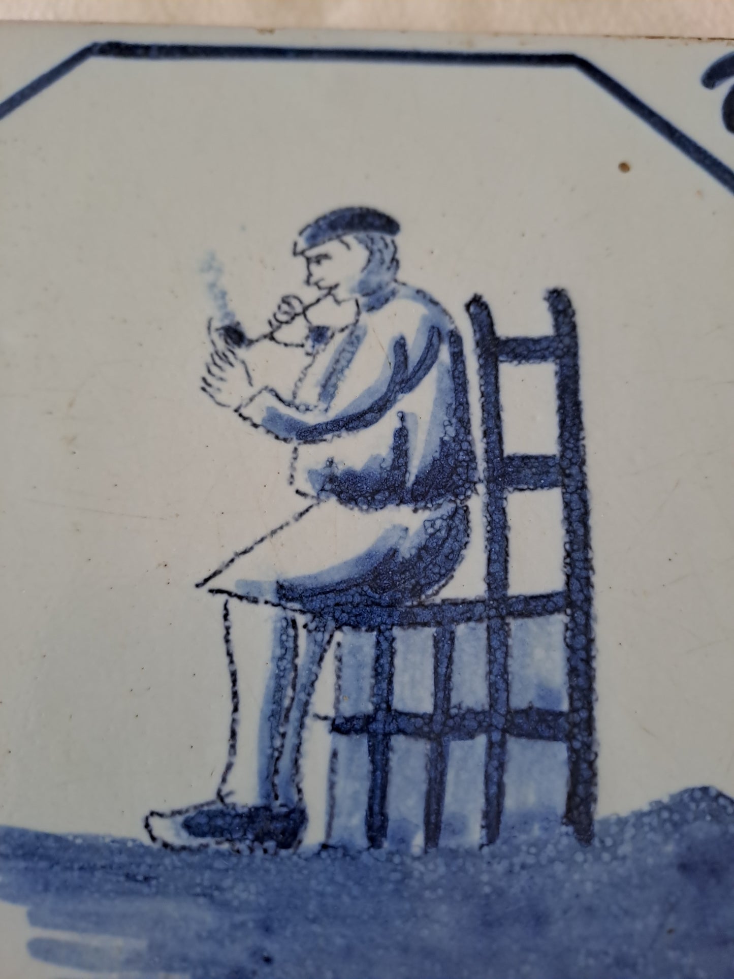 Carreau Delft Antique. Holland. 13 Cm X 13 Cm . 5.