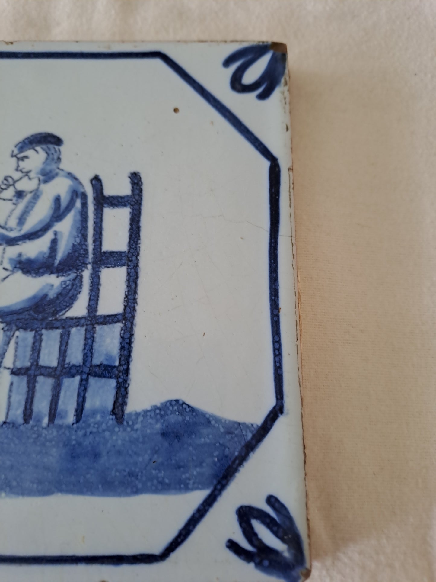 Carreau Delft Antique. Holland. 13 Cm X 13 Cm . 5.