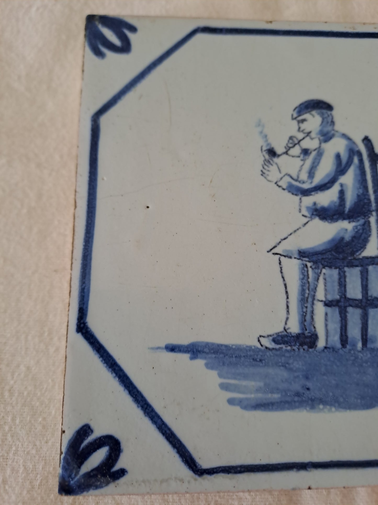 Carreau Delft Antique. Holland. 13 Cm X 13 Cm . 5.