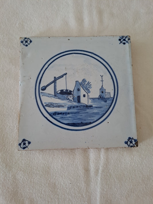 Carreau Delft Antique. Holland. 13 Cm X 13 Cm. 4.