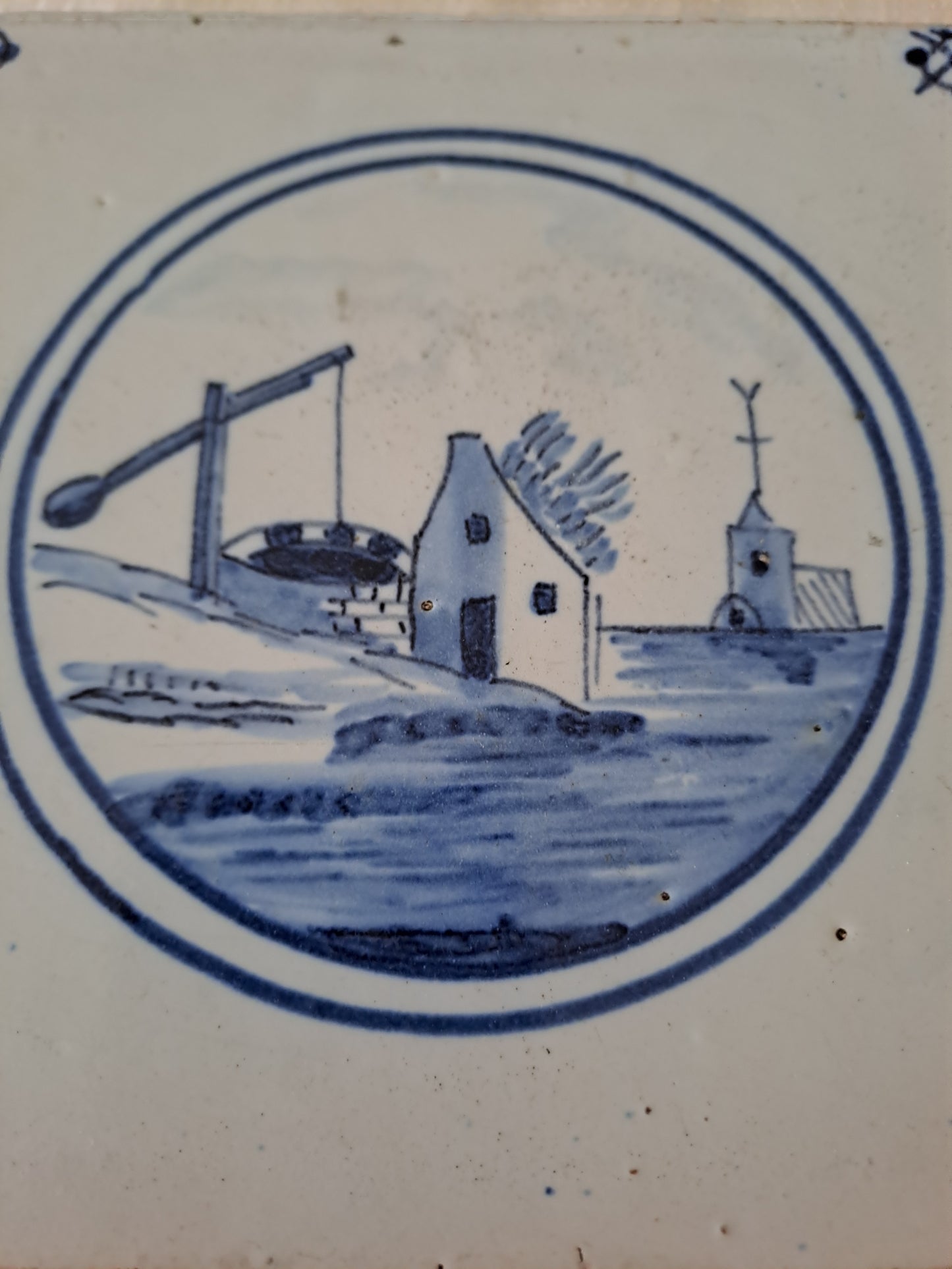 Carreau Delft Antique. Holland. 13 Cm X 13 Cm. 4.