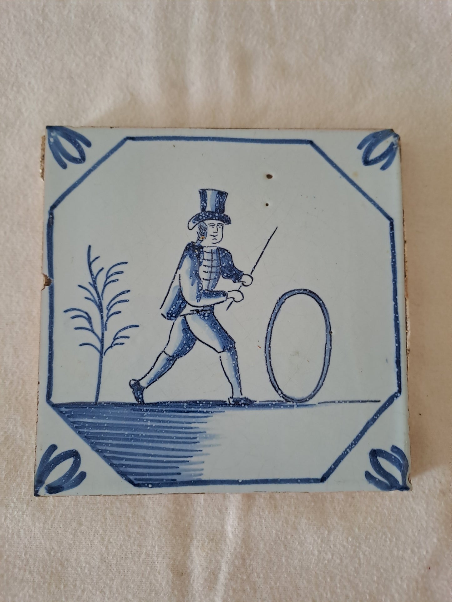 Carreau Delft Antique. Holland. 13 Cm X 13 Cm.