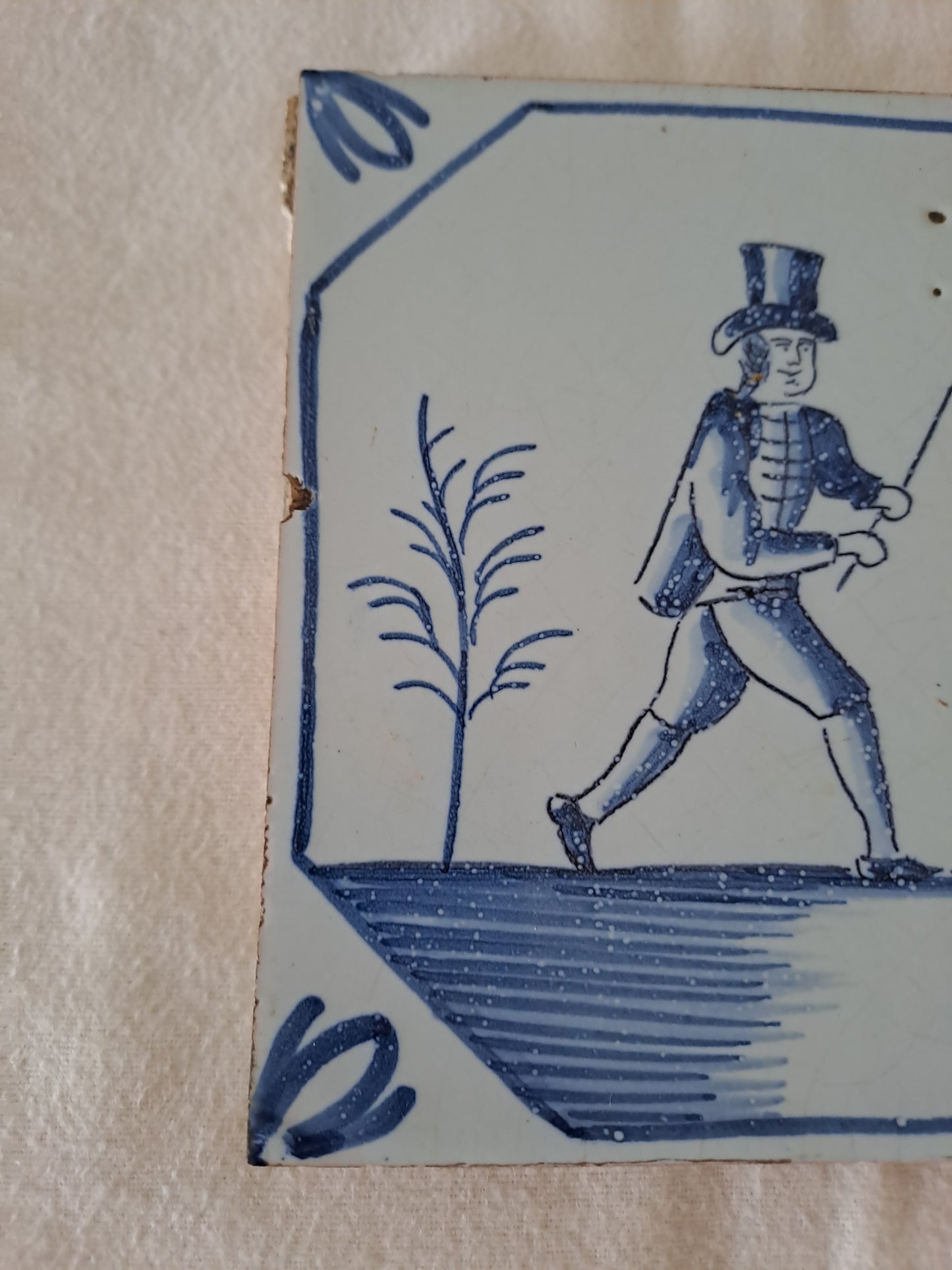 Carreau Delft Antique. Holland. 13 Cm X 13 Cm.