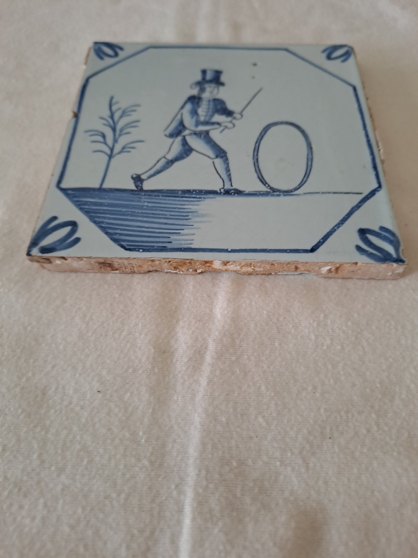Carreau Delft Antique. Holland. 13 Cm X 13 Cm.