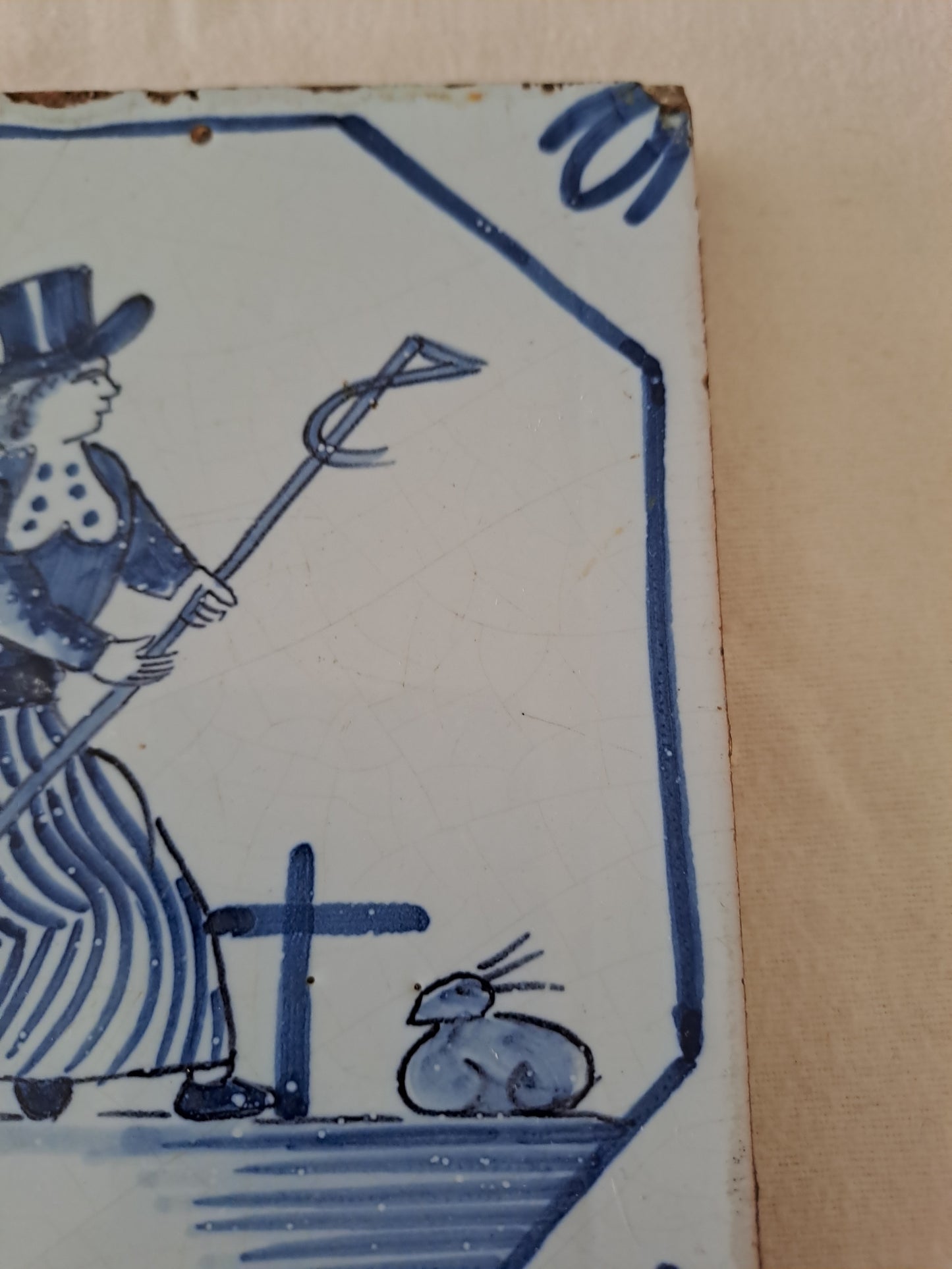 Carreau.  Delft Antique. 13 Cm X 13 Cm. X